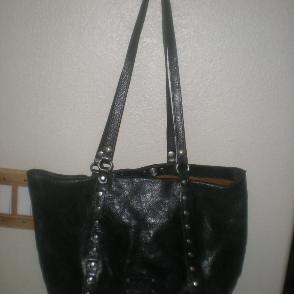 PATRICIA NASH Benvenuto BLACK leather tote